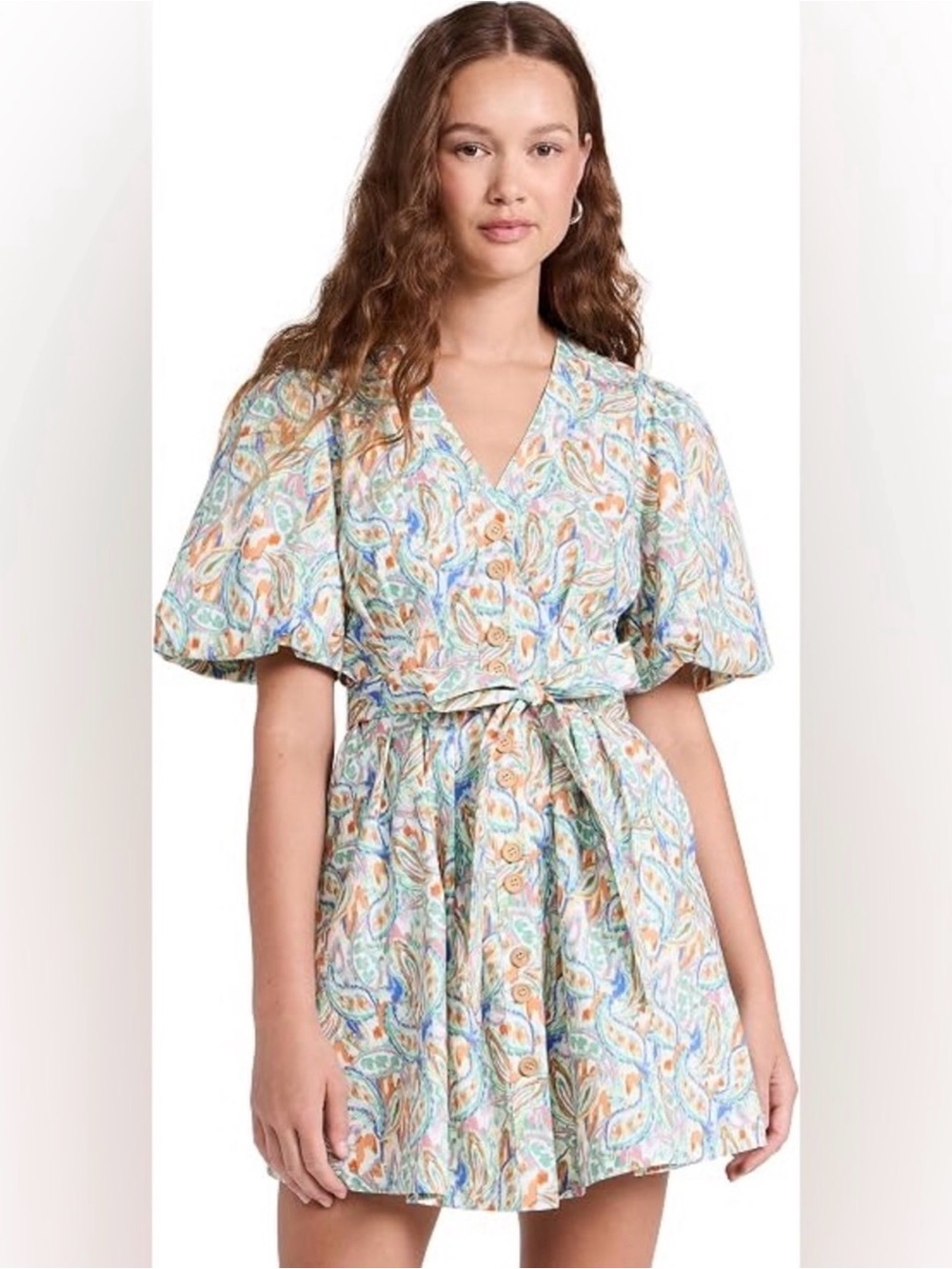 SHOSHANNA Camaro Puff Sleeve Paisley Mini Dress Size 4
